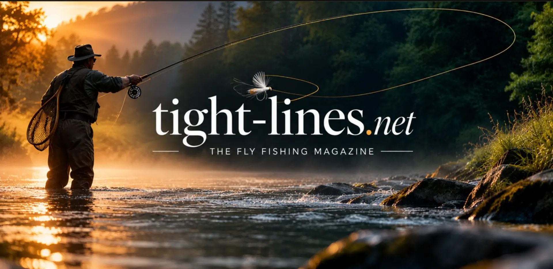 tight-lines.net homepage banner with the fly fishing magazine masthead